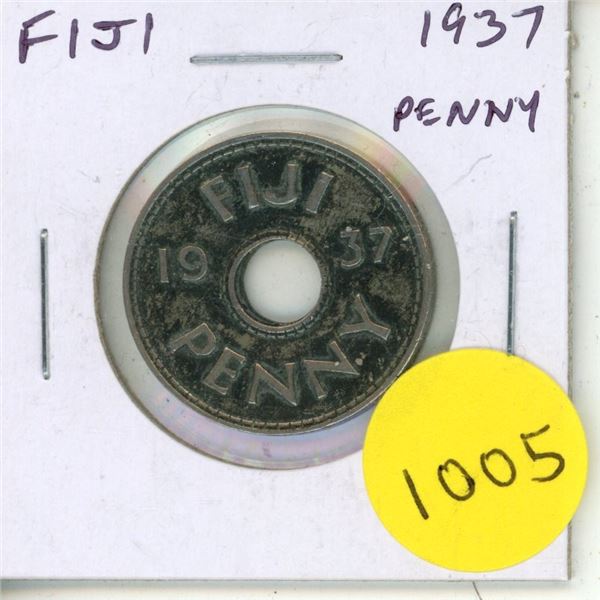 Fiji. 1937 Penny. First issue of King George VI. VF+.