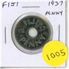 Image 1 : Fiji. 1937 Penny. First issue of King George VI. VF+.
