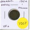 Image 1 : German Empire. 1915A 1 pfennig. Issued during World War I. VF+.