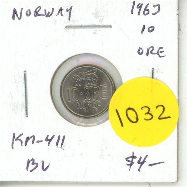 Norway. 1963 10 ore. BU.