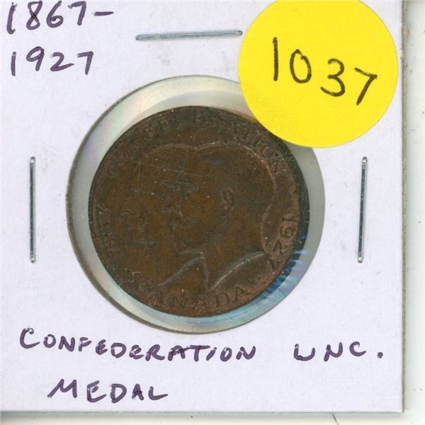 Canada. 1867 – 1927 Confederation medal. Uncirculated with Traces of Lustre.