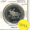 Image 1 : 1985 Grande Prairie Alberta Trade Dollar. Moose. BU.
