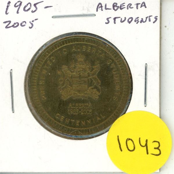 1905 – 2005 Alberta Centennial Medal presented to Alberta Students. BU.