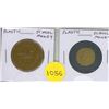 Image 1 : Set of 2 plastic Canadian School Money depicting a Loonie and a Toonie.