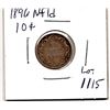 Image 1 : 1896 NEWFOUNDLAND TEN CENT SILVER