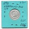 Image 2 : 1896 NEWFOUNDLAND FIVE CENT SILVER