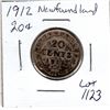 Image 1 : 1912 NEWFOUNDLAND TWENTY CENT