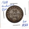 Image 1 : 1908 NEWFOUNDLAND FIFTY CENT PIECE