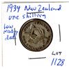 Image 1 : 1934 NEW ZEALAND ONE SHILLING SILVER