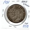 Image 2 : 1931 BRITISH HALF CROWN .5 SILVER