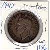 Image 2 : 1943 BRITISH HALF CROWN .5 SILVER
