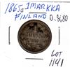 Image 1 : 1865S FINLAND ONE MARKKA 0.8680 SILVER