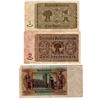 Image 2 : 3 WAR ERA GERMAN BANK NOTES, SWASTIKA ON ONE