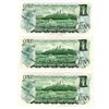 Image 2 : 3, LAWSON/BOUEY 2 LETTER DOLLAR BILLS, 1973 UNCIRCULATED