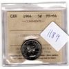 Image 1 : 1964 ICCS CERT FIVE CENT MS-64
