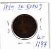 Image 2 : 1859 EVEN 9 LARGE CENT