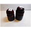 Image 1 : 2 BROWN DRIP GLAZE INSULATORS