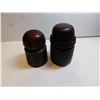 Image 2 : 2 BROWN DRIP GLAZE INSULATORS