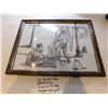 Image 1 : ORIGINAL PEN AND INK DRAWING “READY TO SET FISHNET” ORIGINAL UNSIGNED,  FRAMED