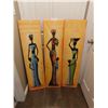 Image 3 : SET OF 3, 12 X 47” AFRICAN THEMED PAINTINGS