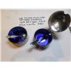 Image 2 : VINTAGE MUSTARD POT AND SALT CELLAR, COBALT INSERTS
