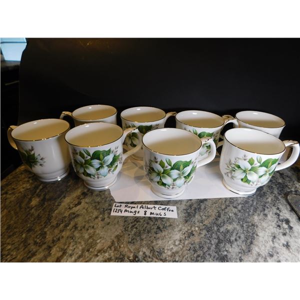 8 ROYAL ALBERT “TRILLIUM” COFFEE MUGS