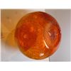 Image 3 : VINTAGE FLARED TOP ORANGE CRACKLE GLASS AMBERINA HANDBLOWN VASE