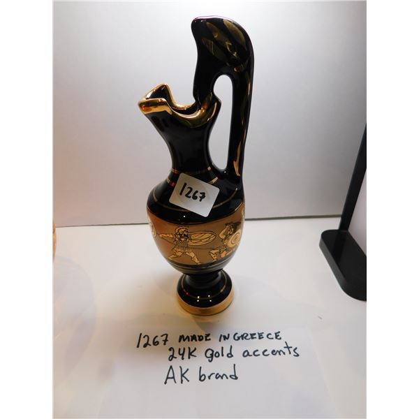 MADE IN GREECE AK BRAND 24KT GOLD ACCENTS PITCHER