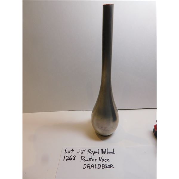8” ROYAL HOLLAND PEWTER VASE DAALDEROR