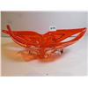Image 1 : ORANGE HAND BLOWN ORANGE ART GLASS WITH CROSSED ARMS