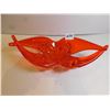 Image 2 : ORANGE HAND BLOWN ORANGE ART GLASS WITH CROSSED ARMS
