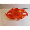Image 4 : ORANGE HAND BLOWN ORANGE ART GLASS WITH CROSSED ARMS