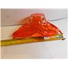 Image 6 : ORANGE HAND BLOWN ORANGE ART GLASS WITH CROSSED ARMS