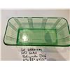 Image 6 : URANIUM GLASS REFRIGERATOR DISH 4 X 8 ½ X 3 ½ “