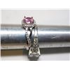 Image 4 : TWO STERLING SILVER RINGS WITH ONE PINK AND ONE CLEAR STONES SIZE 5 ¾ AND 6