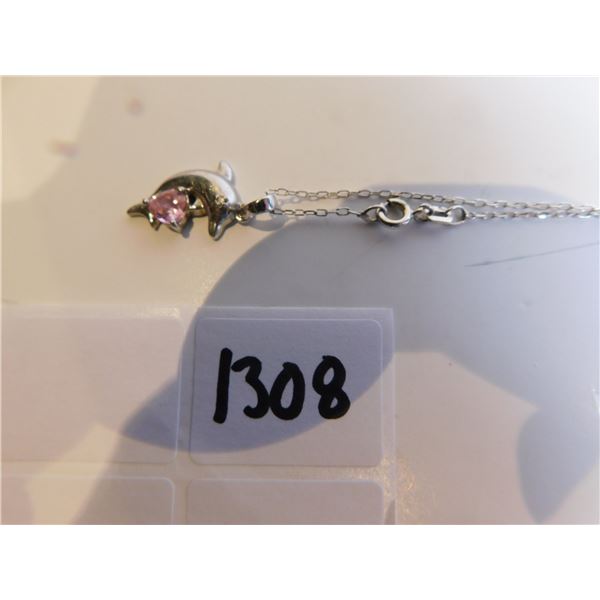 DOLPHIN PENDANT STERLING SILVER NECKLACE