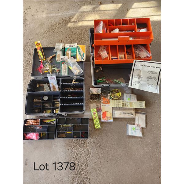 2 Large Tackle Boxes with vintage tackle