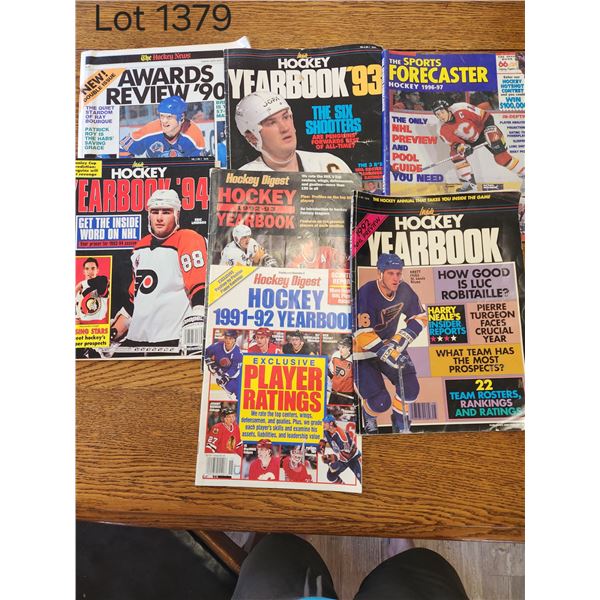 7 Hockey Yearbooks - 90's