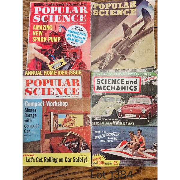 4 Popular Science and Science Mechanical magazines 60's