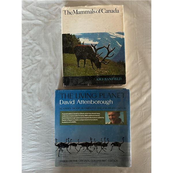 2 books: The Mammals of Canada - Informational facts about Canadian mammals; The Living Planet - Rea