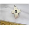 Image 3 : Sterling Silver Cross with a White Opal Set in it