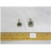 Image 1 : 2 Sterling Silver 925 Pedants with Green Stones