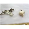 Image 4 : Lot of 2 Sterling Silver 925 items Dog Broach and Heart Pendant