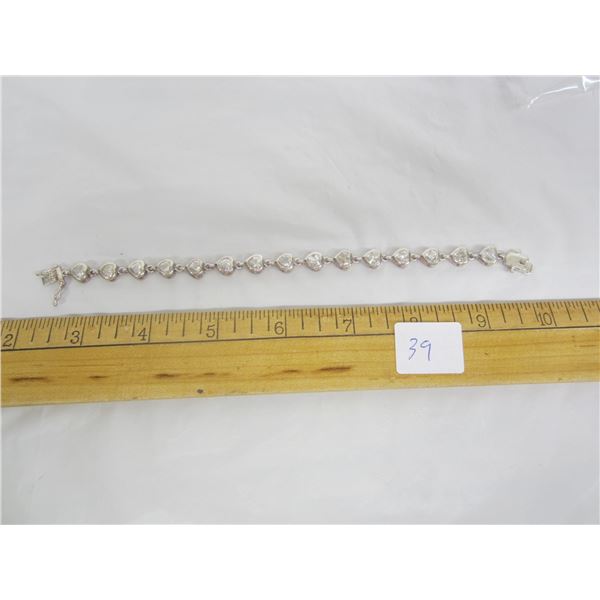 Sterling Silver 925 Heart Bracelet