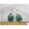 Image 2 : Sterling Silver 925 Ear Rings with Green Stones