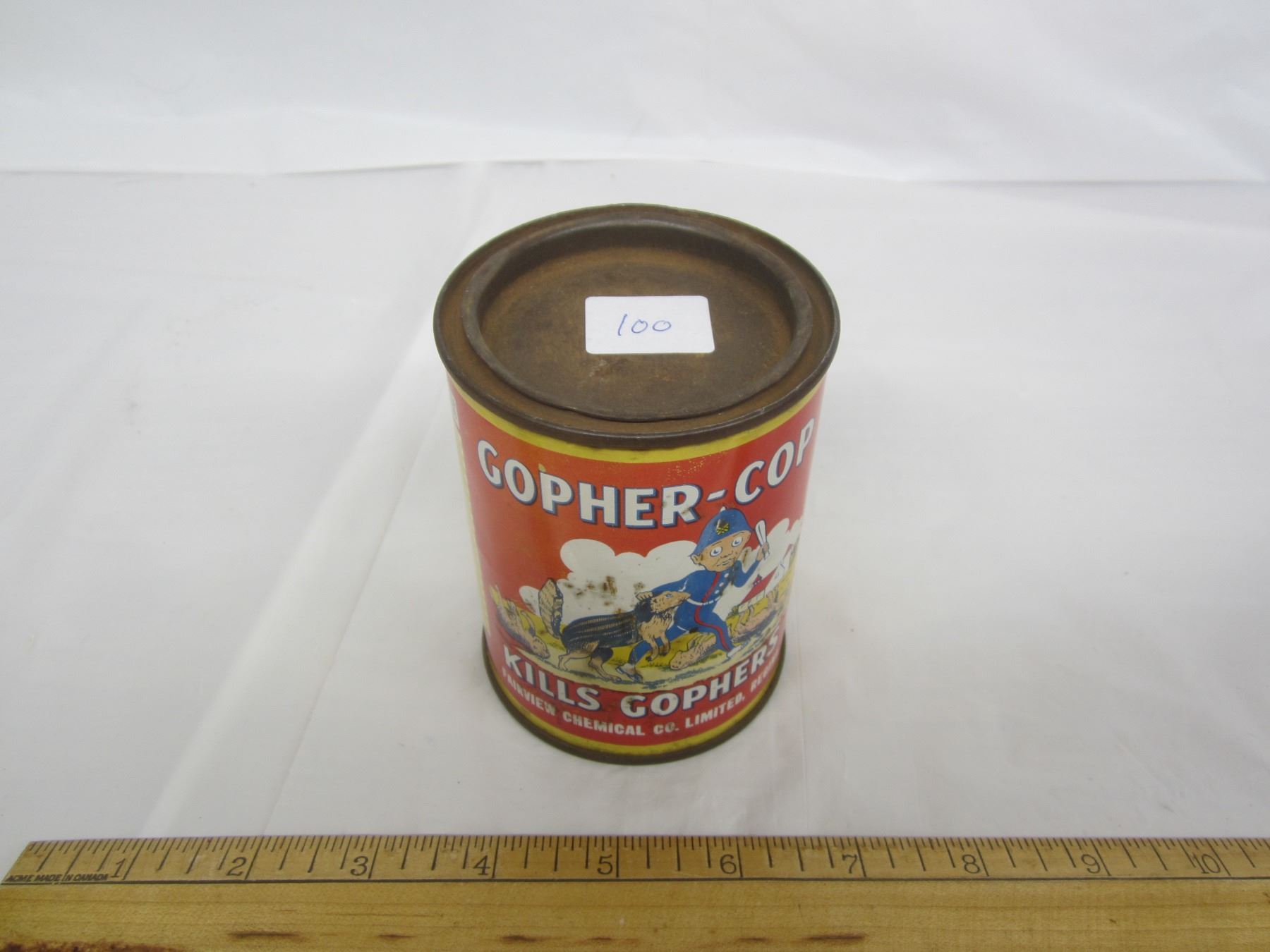 Gopher Cop Rare Antique Gopher -Cop-Tin
