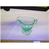 Image 2 : Antique Uranium Glass Mini Pitcher Glows Green