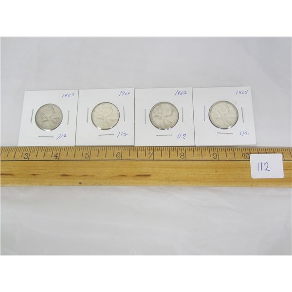 4 Canadian Silver Quarters