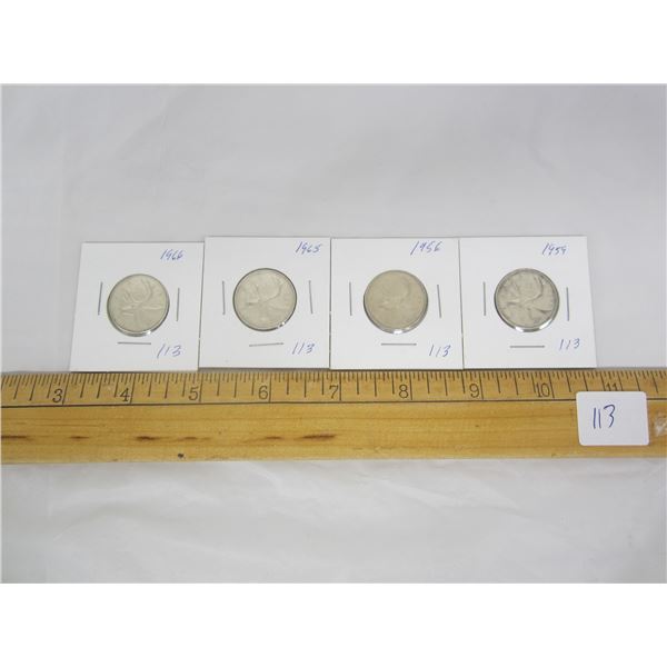 4 Canadian Silver Quarters