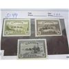 Image 1 : 3 Stamps 10,14,20  Over Stamped O.H.M.S. Wartime OG , Mint, Never Used